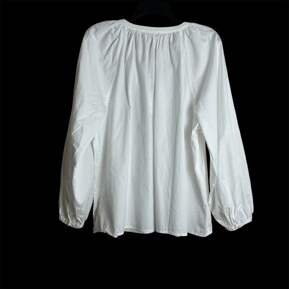 Old Navy XL Women's White Top Blouse Poplin Calla Lily New NWT - Picture 3 of 11